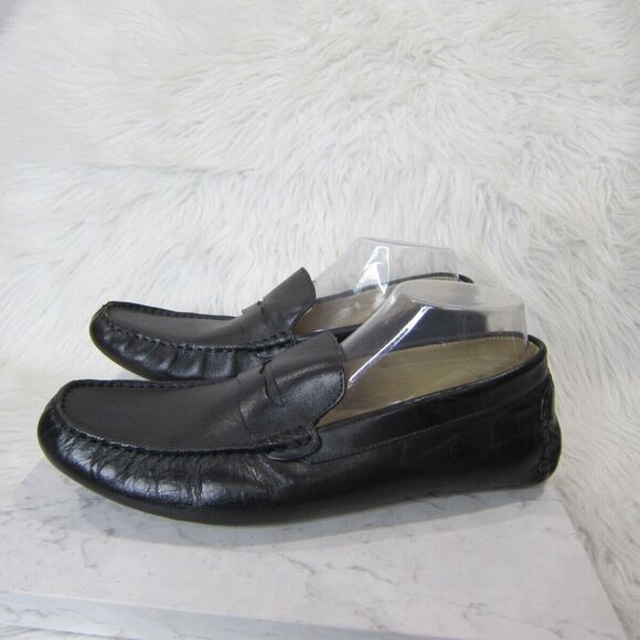 Stephan Bossi Black Leather Driving Moc Loafer Shoes Handmade Brazil size 10 M main image 4